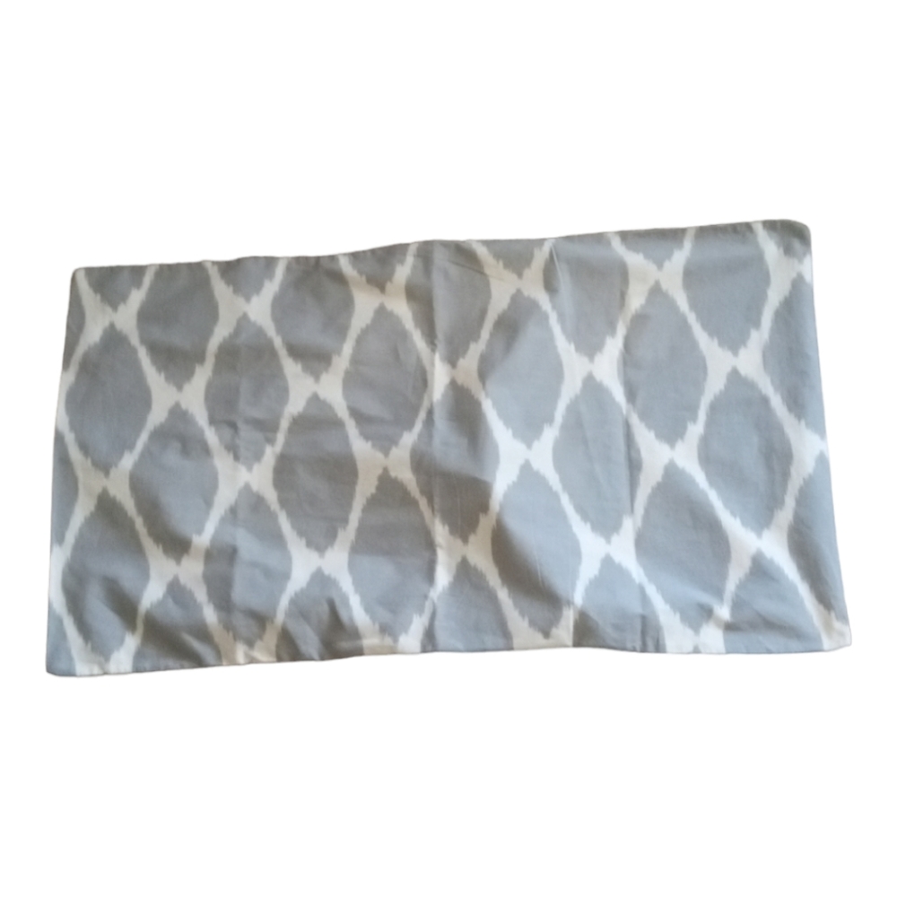 West Elm King Pillow Sham Case Gray White 34" x 24" 100% Cotton